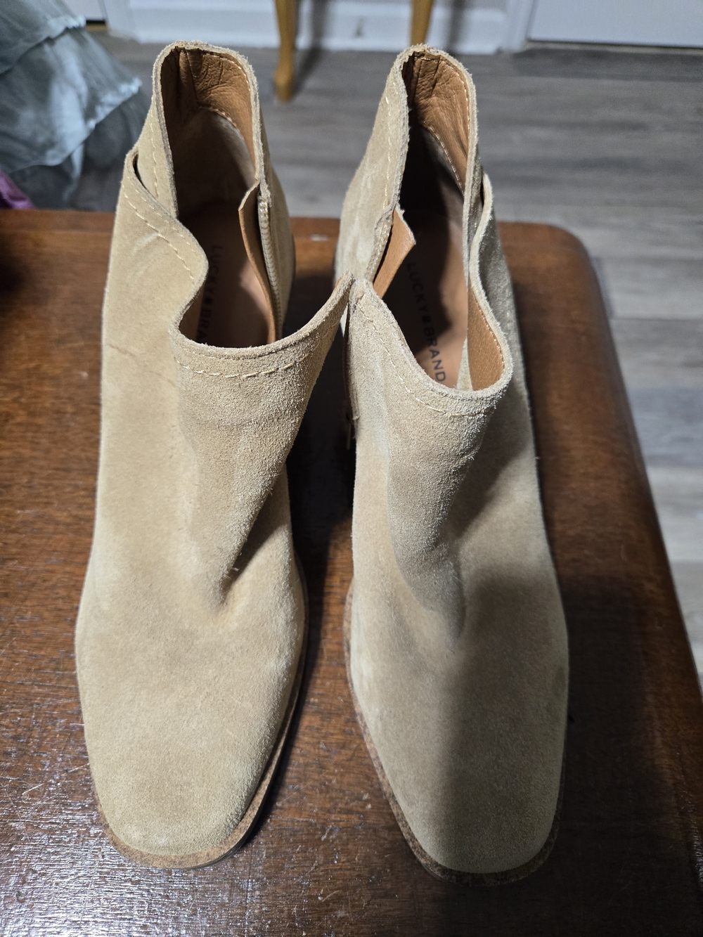 Lucky Brand Women's Tan Suede Ankle Booties